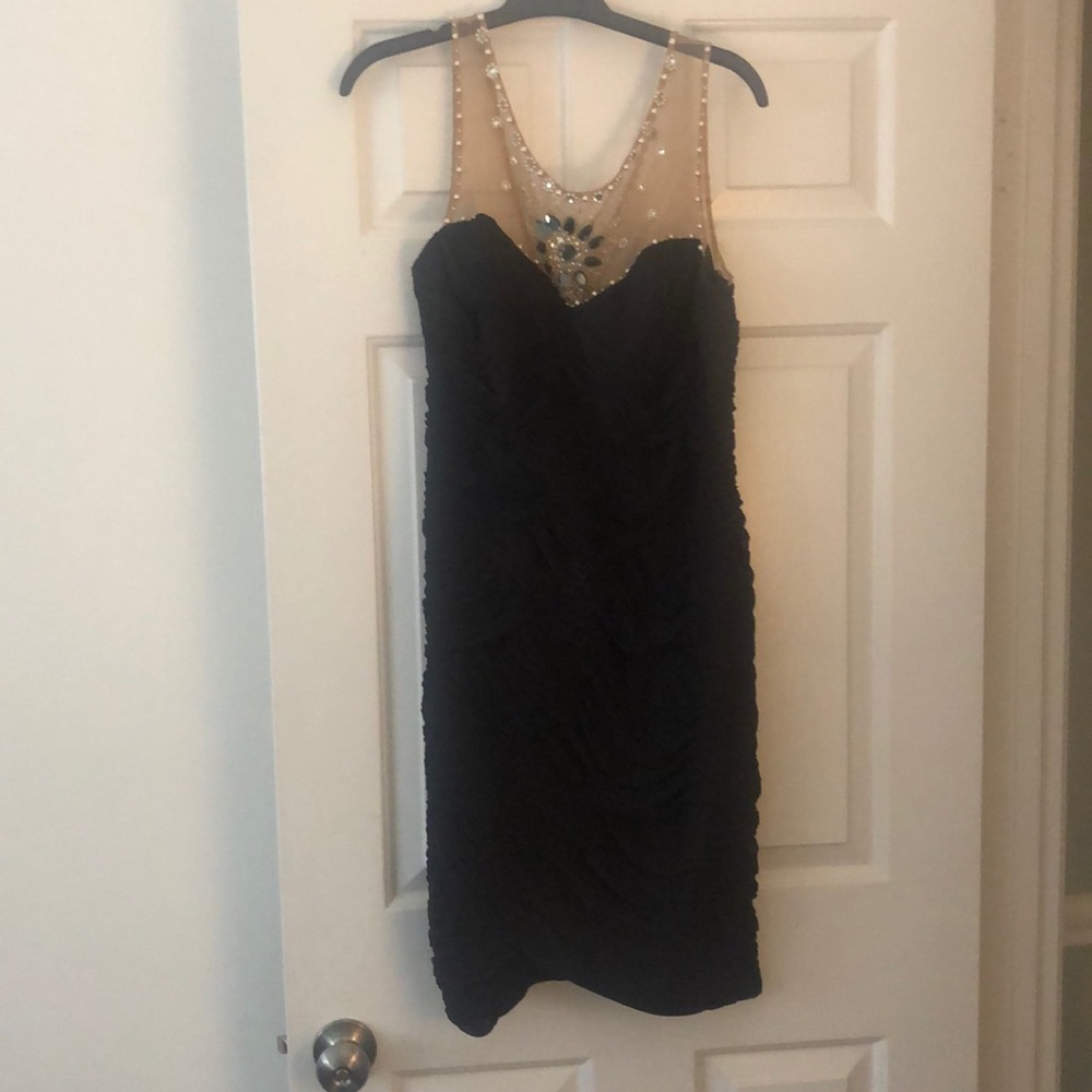 Gorgeous midi dress with beading and rouching